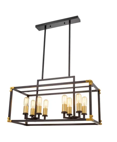 LAMPA WISZĄCA LOFT CZARNO-MOSIĘŻNA WALDORF W8