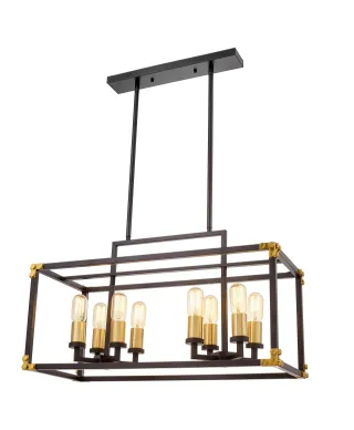 LAMPA WISZĄCA LOFT CZARNO-MOSIĘŻNA WALDORF W8