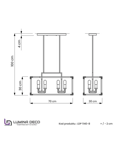 LAMPA WISZĄCA LOFT CZARNO-MOSIĘŻNA WALDORF W8