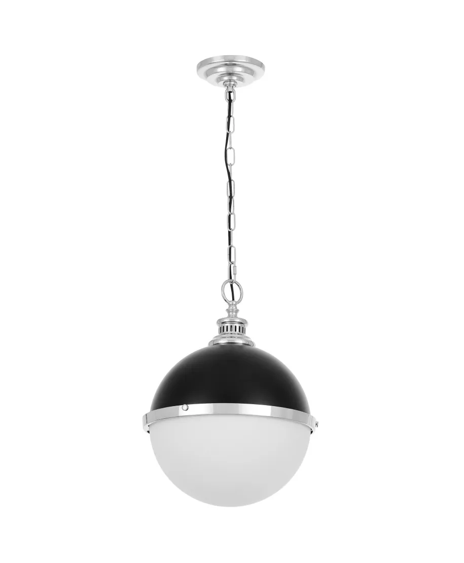 LAMPA WISZĄCA LOFT CZARNO-CHROMOWANA LARGO