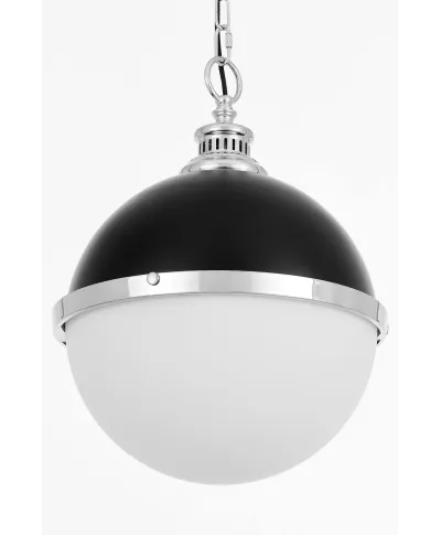 LAMPA WISZĄCA LOFT CZARNO-CHROMOWANA LARGO