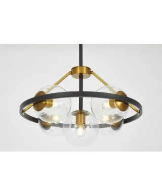 NOWOCZESNA LAMPA WISZĄCA CZARNO-ZŁOTA DONZANO W5 PRO