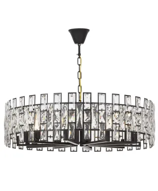 NOWOCZESNY ŻYRANDOL KRYSZTAŁOWY CZARNY FIORINA D80