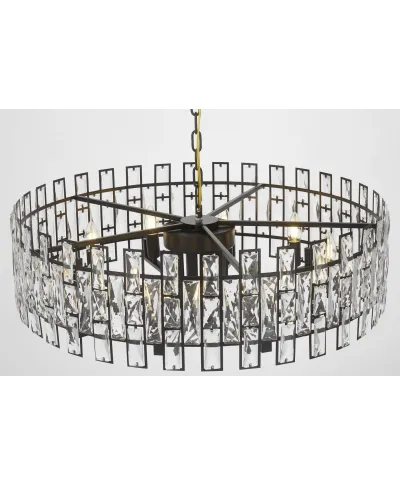 NOWOCZESNY ŻYRANDOL KRYSZTAŁOWY CZARNY FIORINA D80