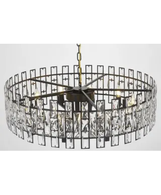 NOWOCZESNY ŻYRANDOL KRYSZTAŁOWY CZARNY FIORINA D80