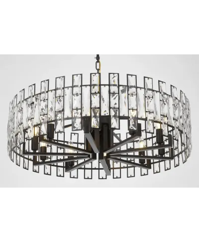 NOWOCZESNY ŻYRANDOL KRYSZTAŁOWY CZARNY FIORINA D80