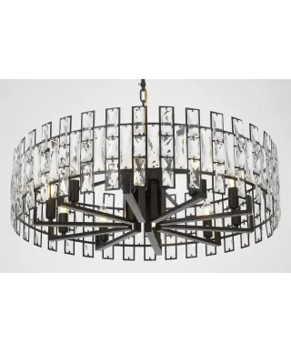 NOWOCZESNY ŻYRANDOL KRYSZTAŁOWY CZARNY FIORINA D80