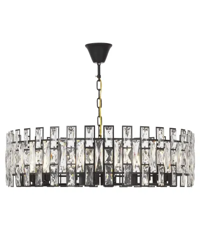 NOWOCZESNY ŻYRANDOL KRYSZTAŁOWY CZARNY FIORINA D80