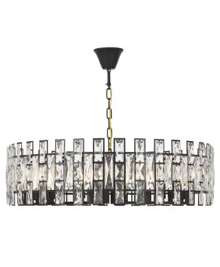 NOWOCZESNY ŻYRANDOL KRYSZTAŁOWY CZARNY FIORINA D80