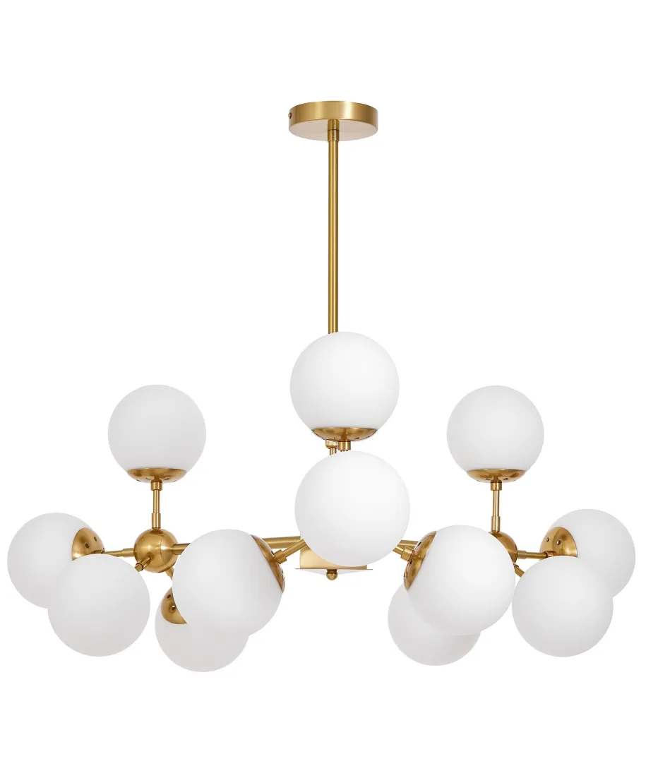 NOWOCZESNA LAMPA WISZĄCA MOSIĘŻNO-BIAŁA ZODIAK W12