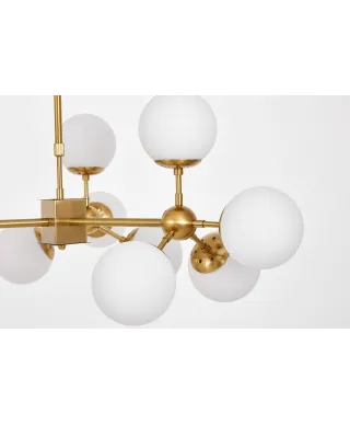 NOWOCZESNA LAMPA WISZĄCA MOSIĘŻNO-BIAŁA ZODIAK W12