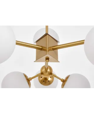 NOWOCZESNA LAMPA WISZĄCA MOSIĘŻNO-BIAŁA ZODIAK W12