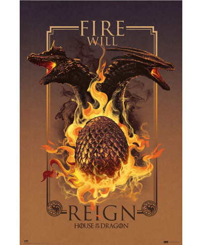 Game Of Thrones House Of The Dragon Fire Will Reign - plakat