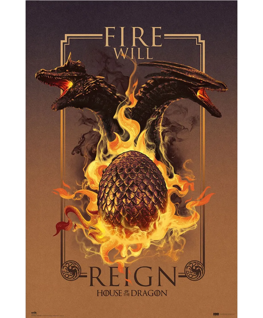 Game Of Thrones House Of The Dragon Fire Will Reign - plakat