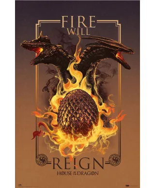 Game Of Thrones House Of The Dragon Fire Will Reign - plakat