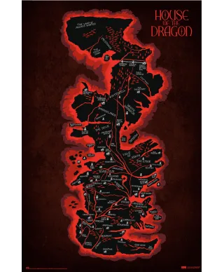 Gra o Tron Ród Smoka mapa Westeros - plakat