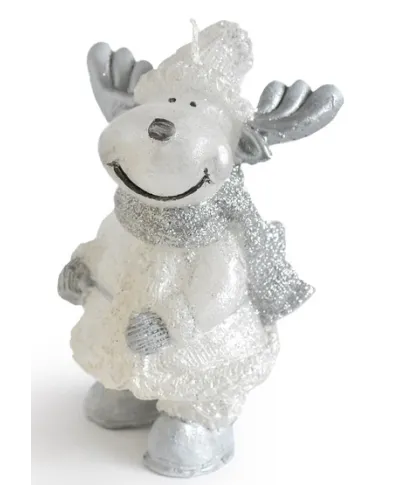 Świeca ŁOŚ figurka 10x13cm              parafinowa srebrna