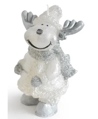 Świeca ŁOŚ figurka 10x13cm              parafinowa srebrna