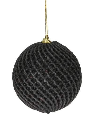BOMBKA ŚWIĄTECZNA Z BROKATEM 120MM CZARN