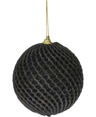 BOMBKA ŚWIĄTECZNA Z BROKATEM 120MM CZARN