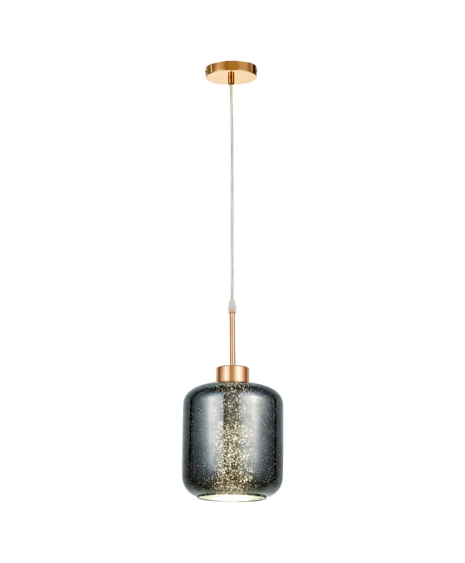 NOWOCZESNA LAMPA WISZĄCA ZWIS SZARO-ZŁOTA ALACOSMO W1