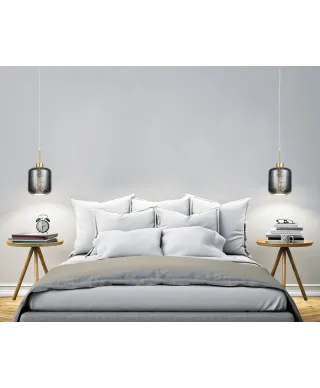 NOWOCZESNA LAMPA WISZĄCA ZWIS SZARO-ZŁOTA ALACOSMO W1