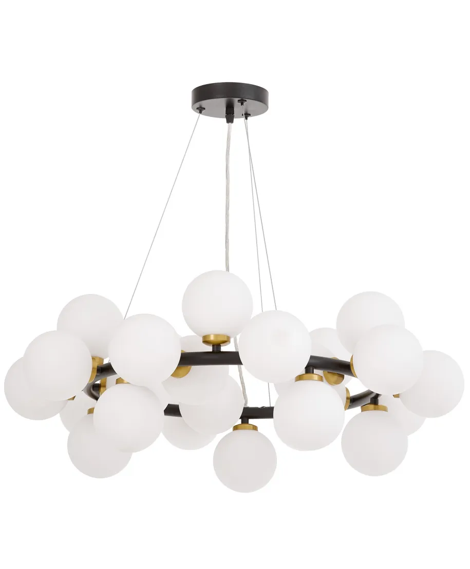 NOWOCZESNA LAMPA WISZĄCA CZARNO-MOSIĘŻNA MARSIADA W25