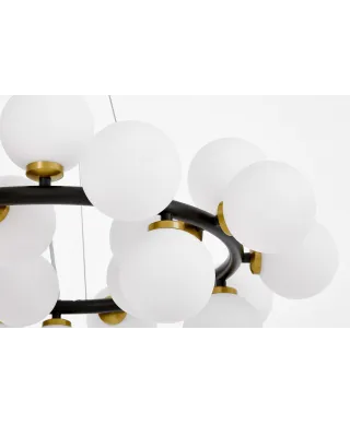 NOWOCZESNA LAMPA WISZĄCA CZARNO-MOSIĘŻNA MARSIADA W25