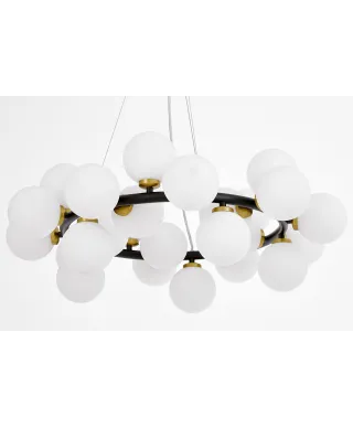 NOWOCZESNA LAMPA WISZĄCA CZARNO-MOSIĘŻNA MARSIADA W25