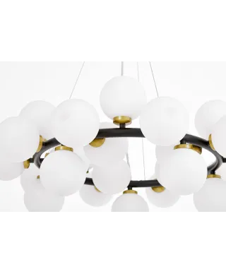 NOWOCZESNA LAMPA WISZĄCA CZARNO-MOSIĘŻNA MARSIADA W25