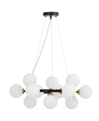 NOWOCZESNA LAMPA WISZĄCA CZARNO-MOSIĘŻNA MARSIADA W15