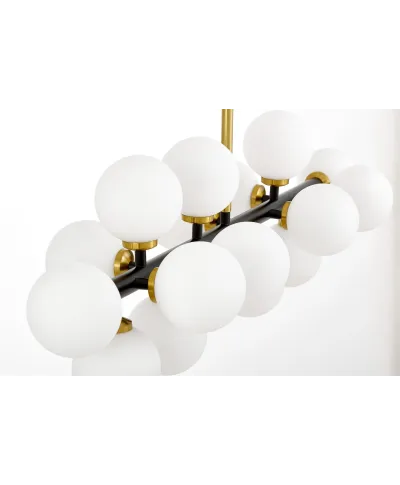 NOWOCZESNA LAMPA WISZĄCA CZARNO-MOSIĘŻNA PETRICA W16