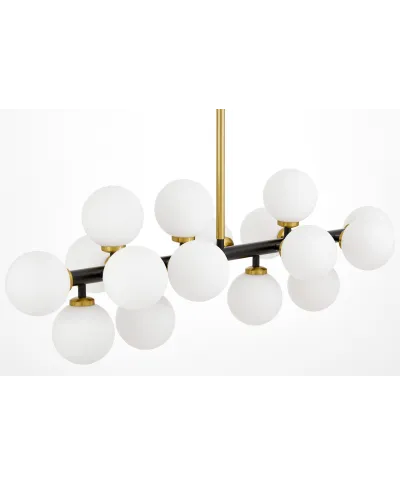 NOWOCZESNA LAMPA WISZĄCA CZARNO-MOSIĘŻNA PETRICA W16