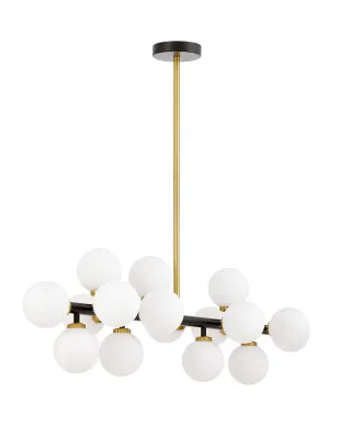 NOWOCZESNA LAMPA WISZĄCA CZARNO-MOSIĘŻNA PETRICA W16