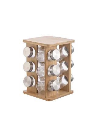 MODERN KITCHEN Zestaw 12 przyprawników 15x15x23,5cm na stojaku