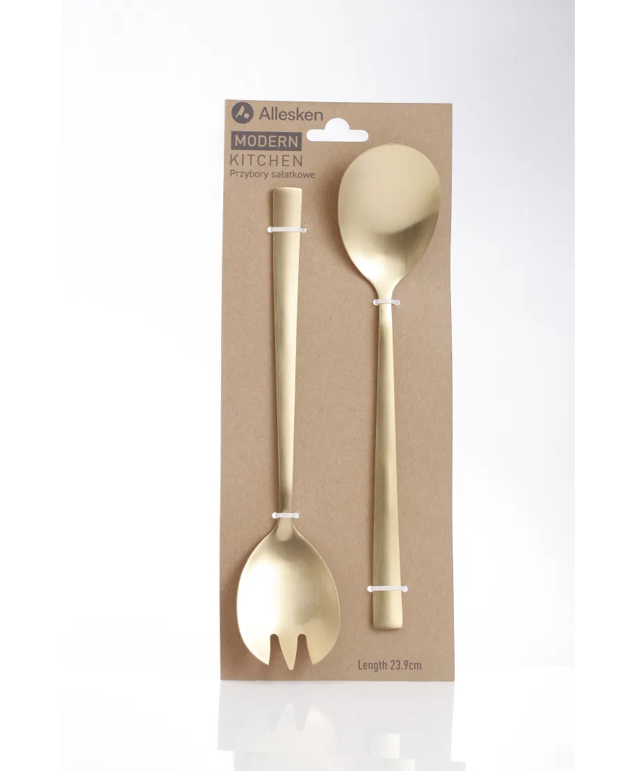 MODERN KITCHEN komplet 2 łyżek sałatkowych 23,8cm złote