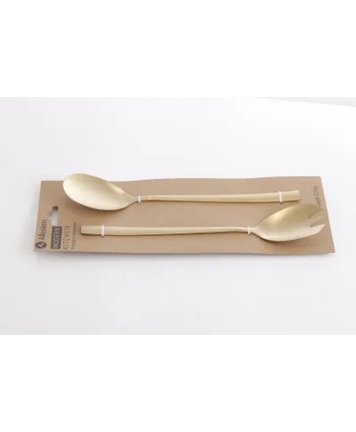 MODERN KITCHEN komplet 2 łyżek sałatkowych 23,8cm złote