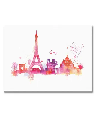 Paris Skyline - Obraz na płótnie