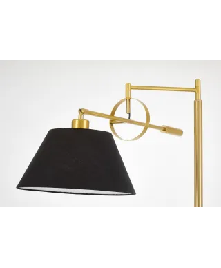 LAMPA STOJĄCA PODŁOGOWA MOSIĘŻNO-CZARNA TURINA