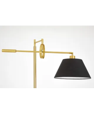 LAMPA STOJĄCA PODŁOGOWA MOSIĘŻNO-CZARNA TURINA