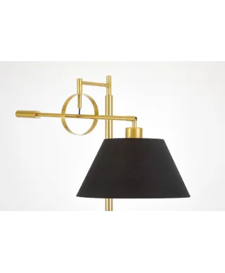 LAMPA STOJĄCA PODŁOGOWA MOSIĘŻNO-CZARNA TURINA