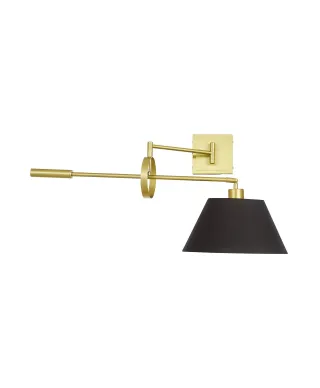 LAMPA ŚCIENNA KINKIET MOSIĘŻNO-CZARNY TURINA