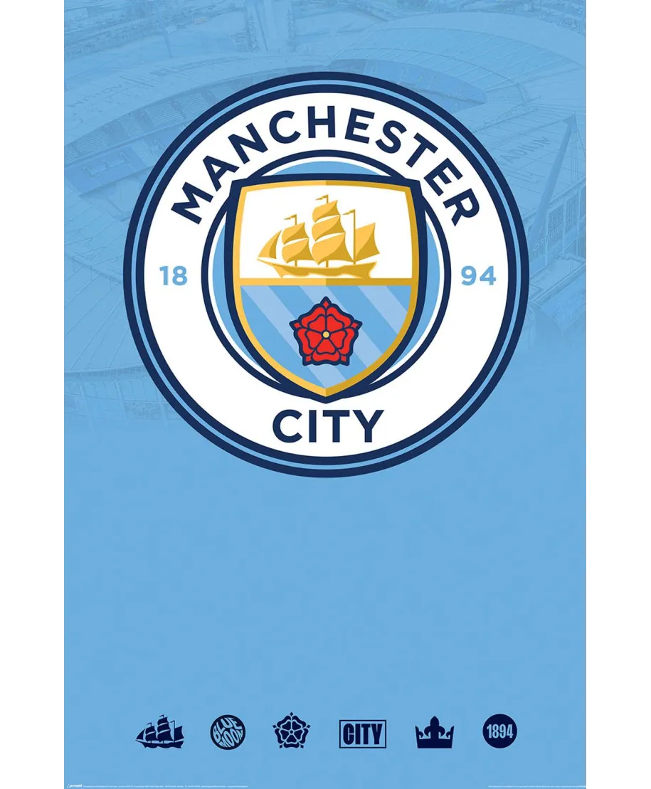 Manchester City Club Crest - plakat