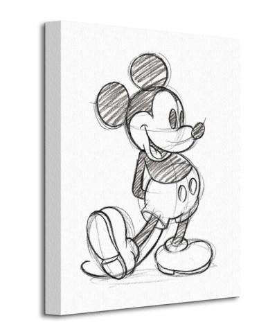 Mickey Mouse (Sketched - Single) - Obraz na płótnie