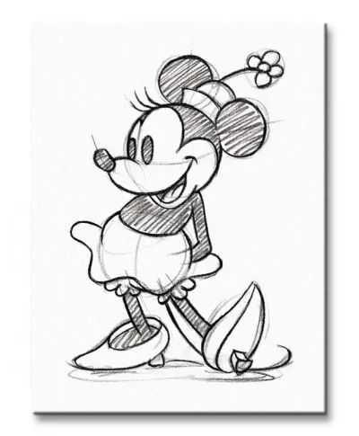 Minnie Mouse (Sketched - Single) - Obraz na płótnie