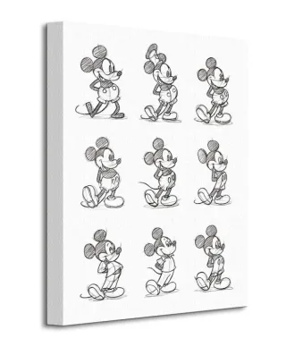 Mickey Mouse (Sketched - Multi) - Obraz na płótnie