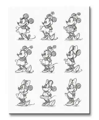 Minnie Mouse (Sketched - Multi) - Obraz na płótnie