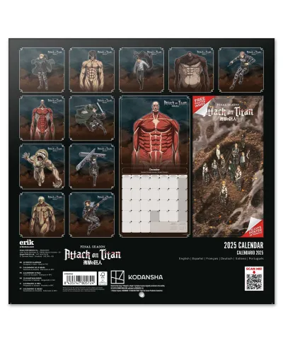 Attack On Titan - kalendarz 2025