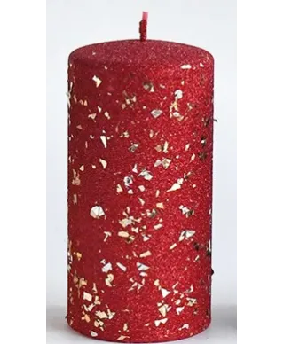 Świeca GLAMOUR NEW Walec duży 7xh17,5cm parafinowa czerwona