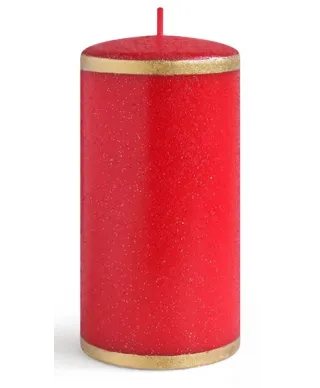 Świeca LUNA walec duży 7x17,5cm parafinowa czerwona